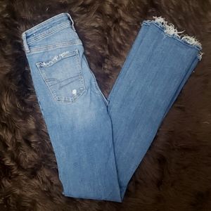 American Eagle Ripped Super High-Waisted Flare Jean